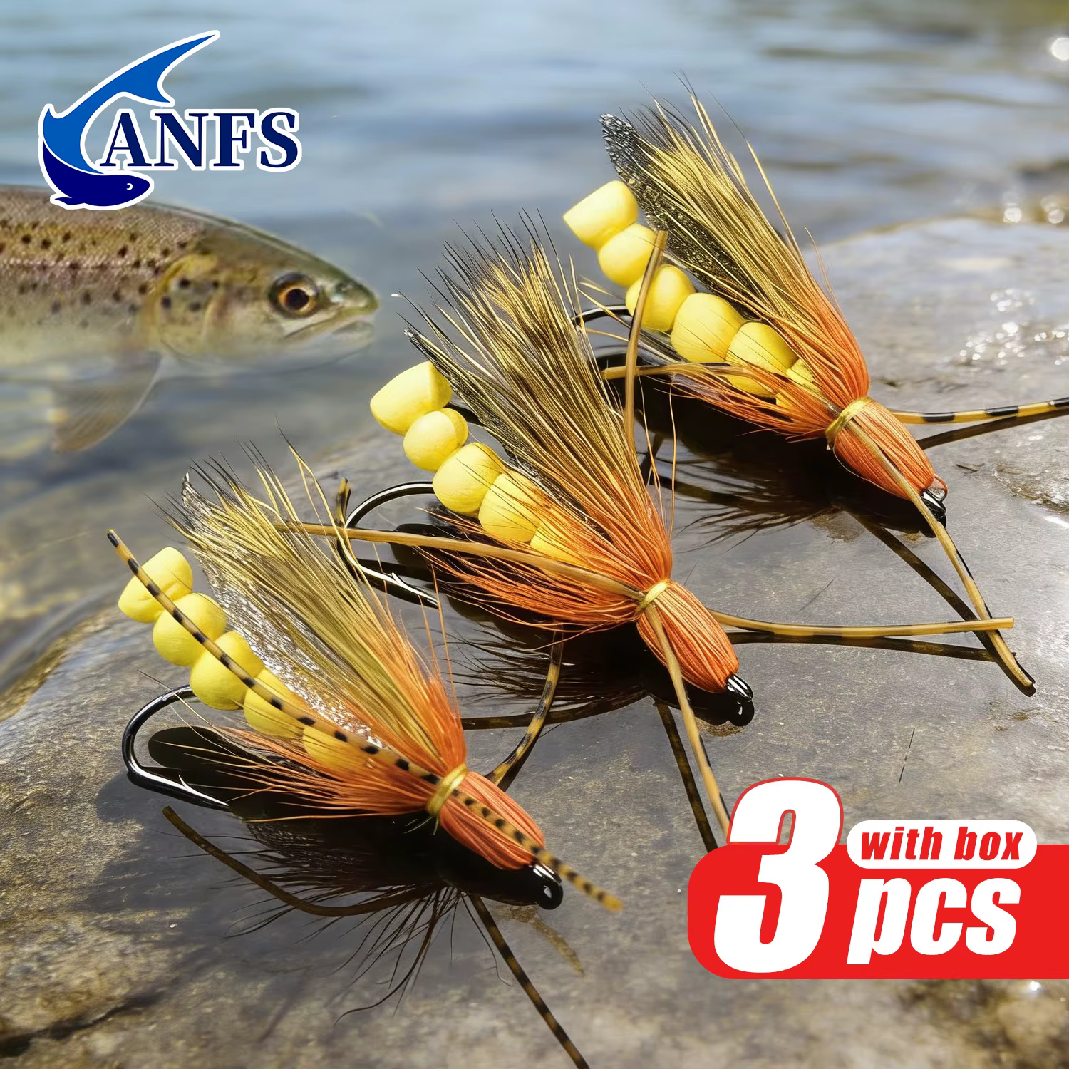 Set Moscas de Espuma ANFS con Anzuelos y Caja - imagen 3