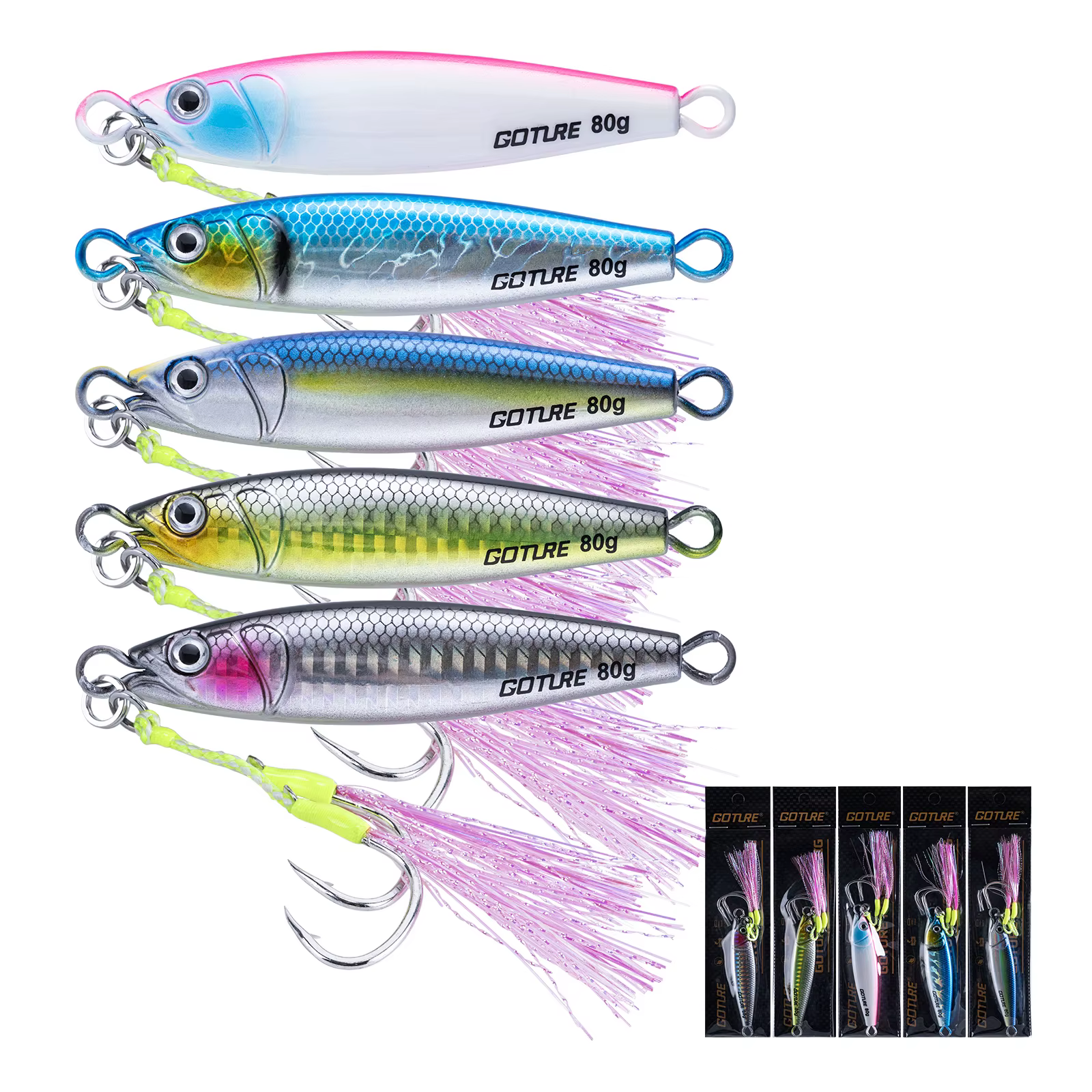 Goture Jig metálico lento – Señuelo vertical para pesca en mar