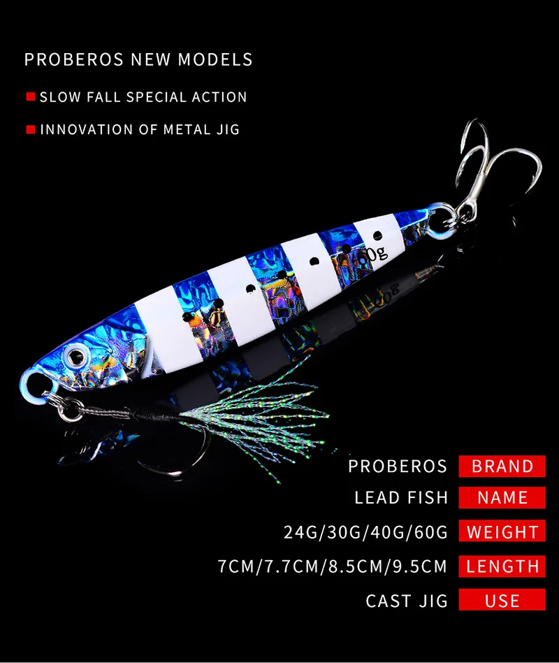 Jig de metal luminoso en tono azul Brillante
