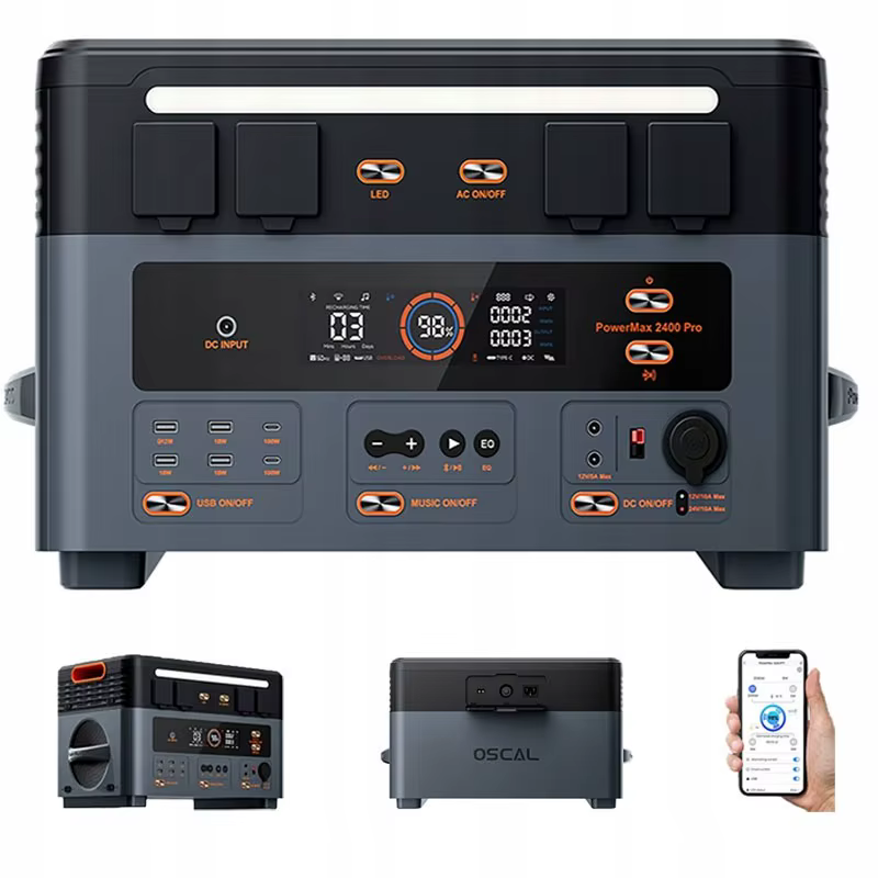Generador Solar Portátil OSCAL PowerMax 2400 Pro 2016Wh LFP