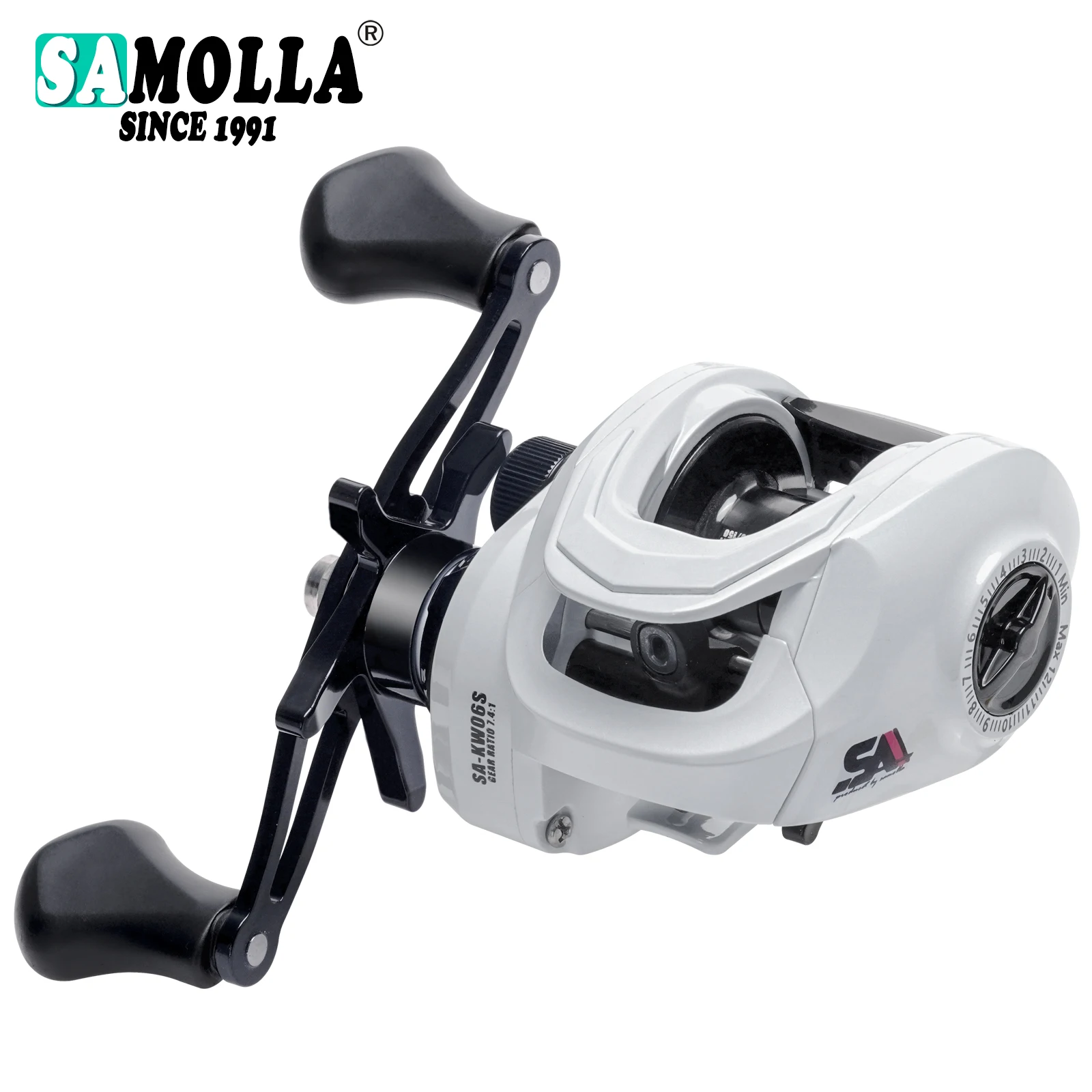 SAMOLLA Baitcaster ultraligero 7,4:1 agua salada