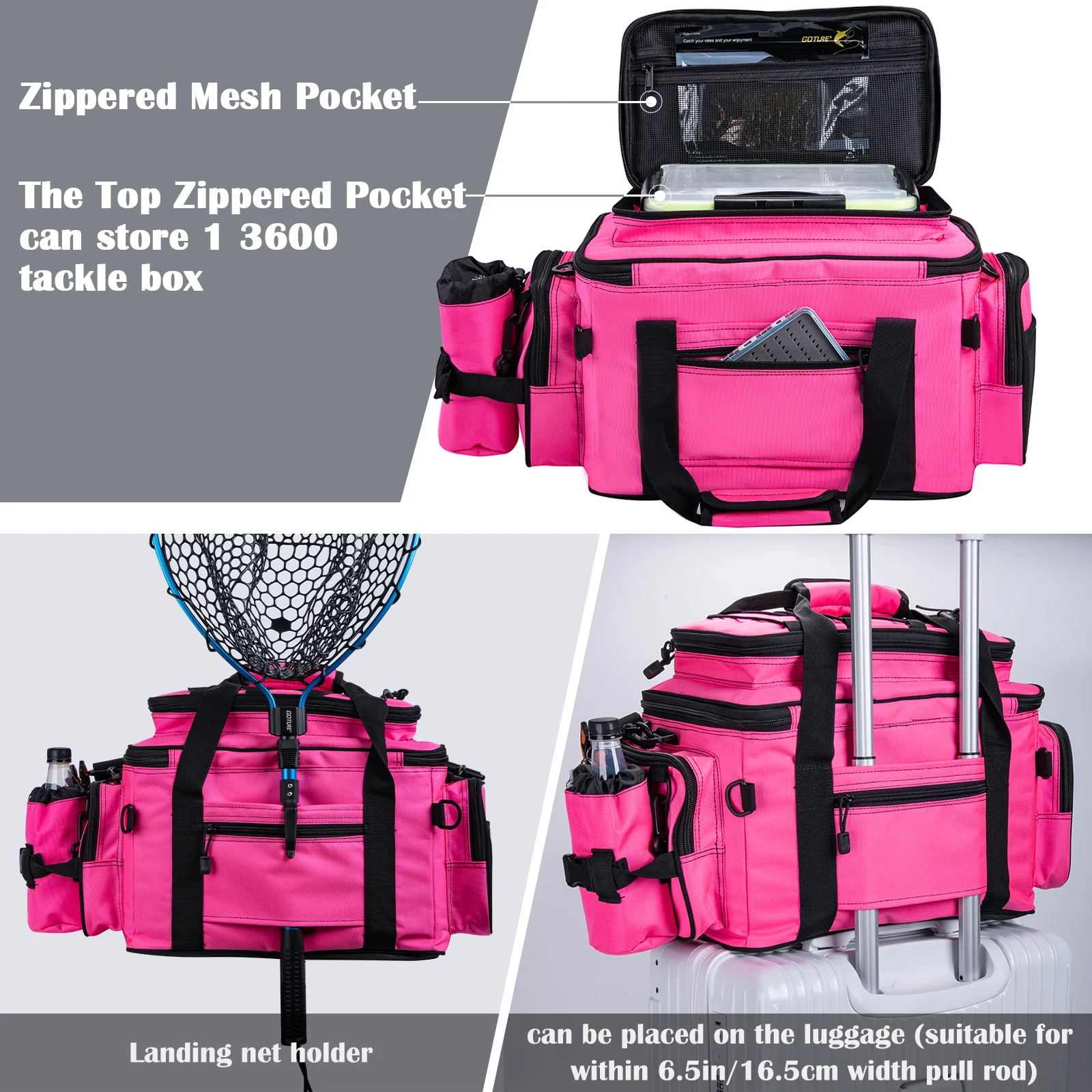 Goture Bolsa de pesca impermeable – Mochila táctica gran capacidad - imagen 3
