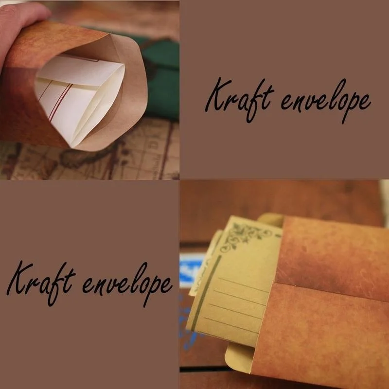 Sobres de papel kraft vintage retro para cartas y postales - imagen 5