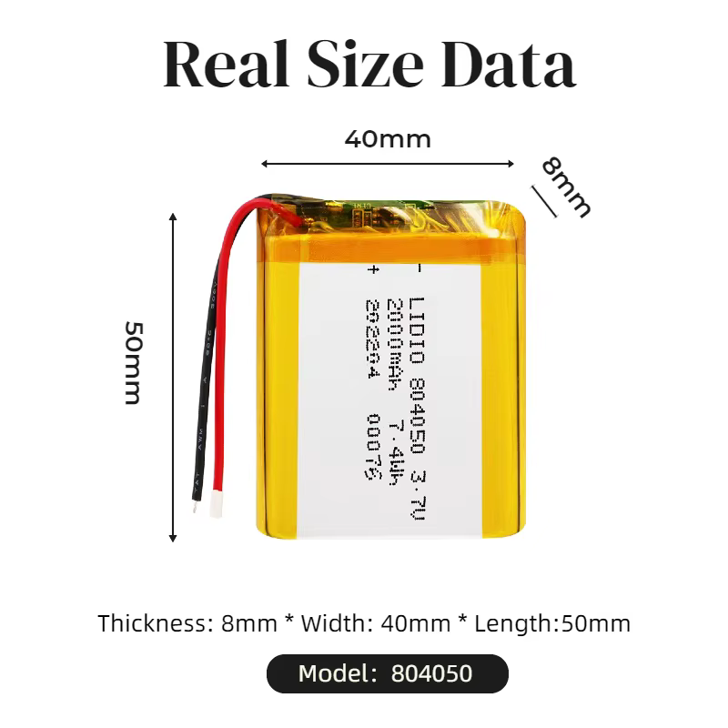 Batería Lipo 804050 2000mAh 3.7V para dispositivos electrónicos - imagen 3