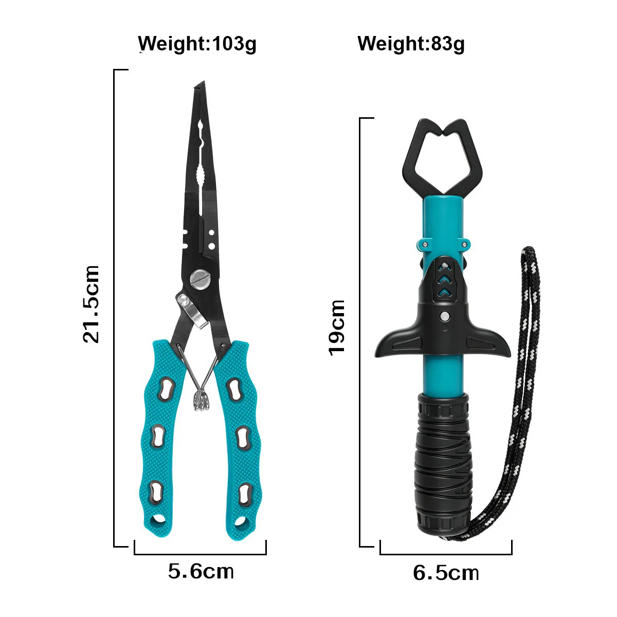 Alicates de pesca con pinzas para peces pequeños, ABS titanio negro - imagen 4