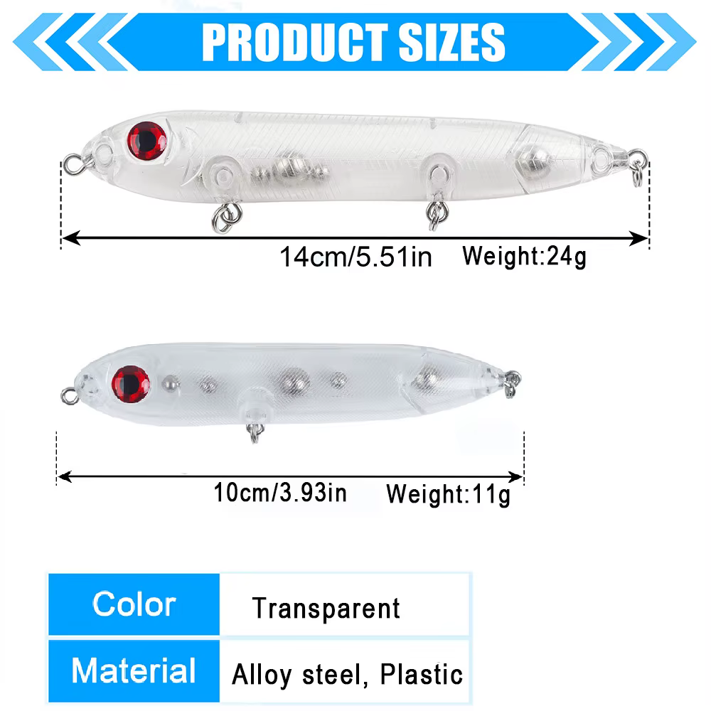 Señuelos Flotantes con Sonajero para Santee Rig – Superficie para Bagre y Lubina - imagen 2