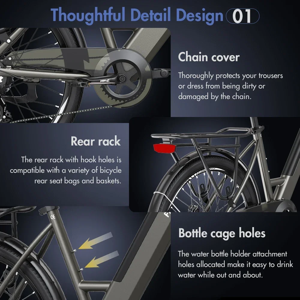 Fafrees F26 Pro Ebike urbana neumático ancho batería larga duración - imagen 5