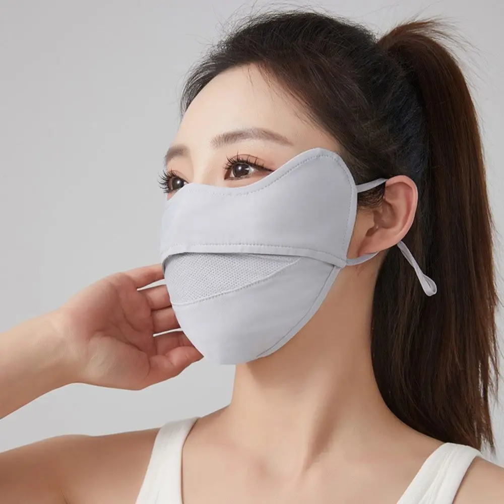 Mascarilla facial deportiva veraniega transpirable UV con ganchos - imagen 4