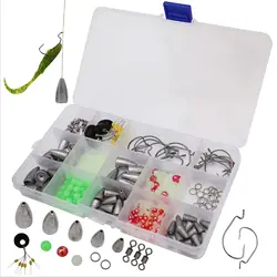 FREE FISHER Juego plomos de bala con anzuelos giratorios y cuentas