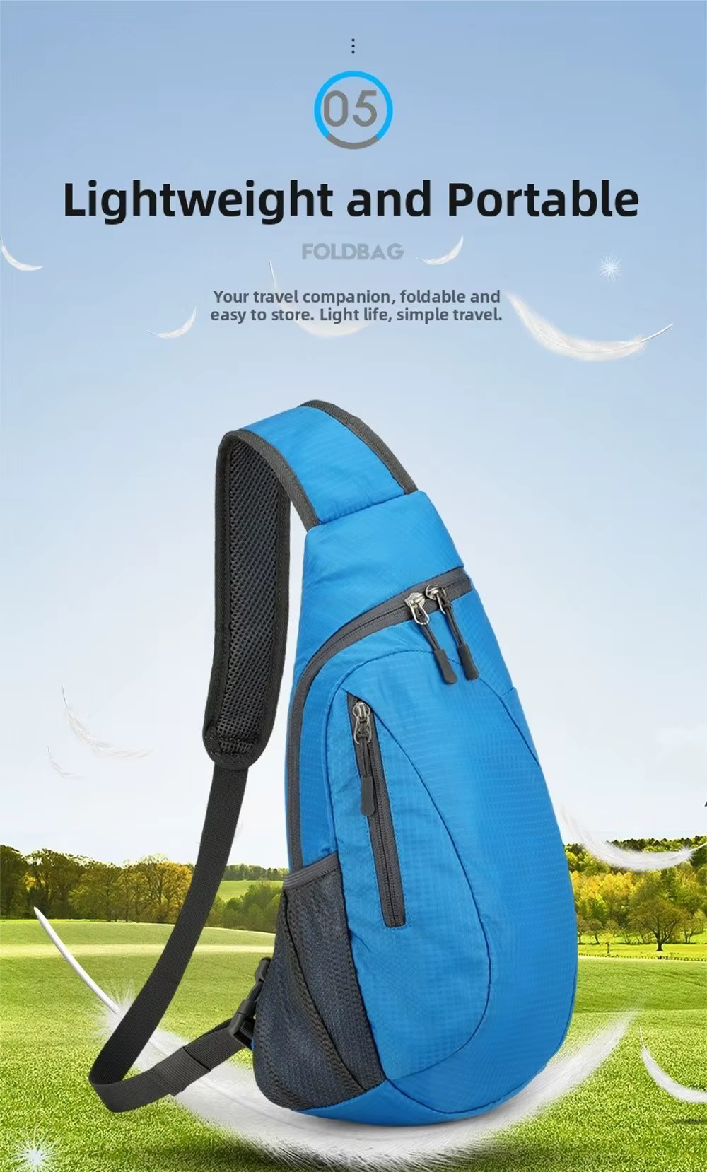 Bolsa sport messenger bag púrpura con correa ajustada
