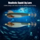 Señuelo de calamar de madera marino ABS duradero, alta simulación