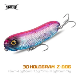 Z-Dog Kingdom Minnow Holográfico 3D Señuelo Paseante de Superficie