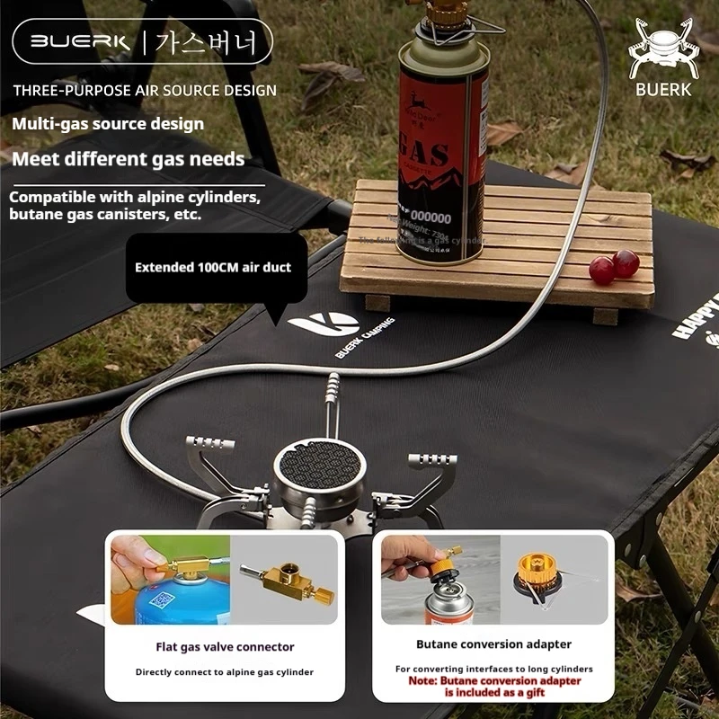 Estufa Gas Portátil BUERK – Infrarroja Plegable para Camping y Pesca - imagen 4