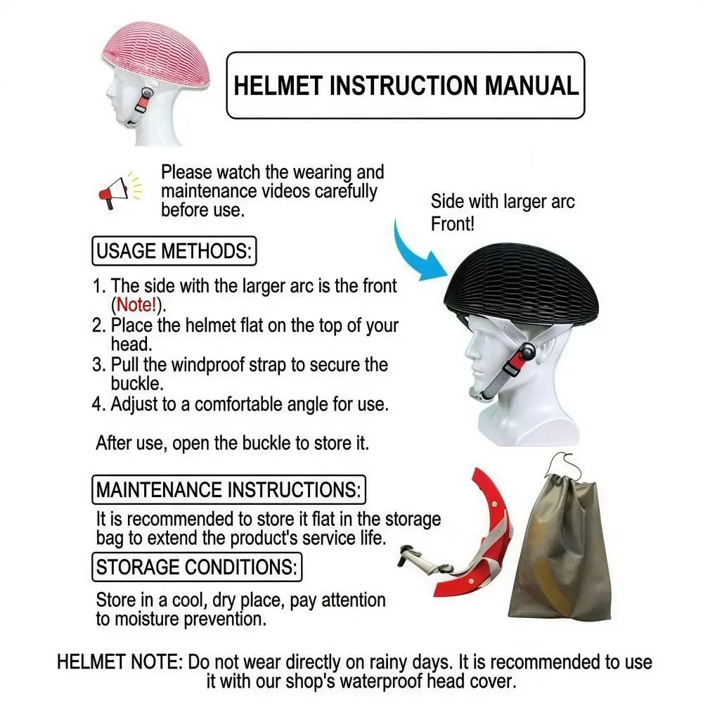 Casco de papel plegable, diseño hueco y acabado