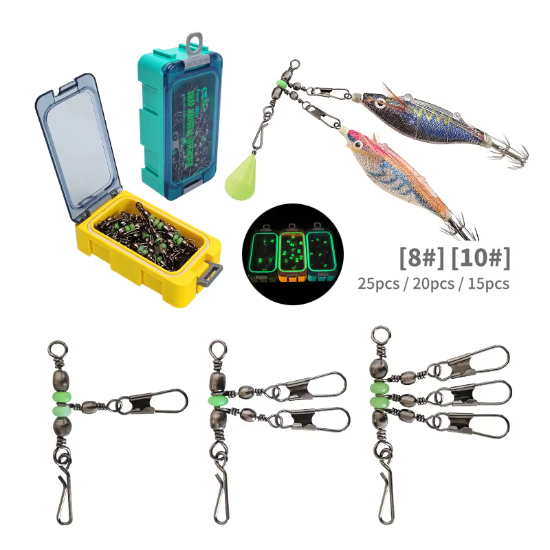 Conector clavija luminosa barril giratorio para pesca de calamar