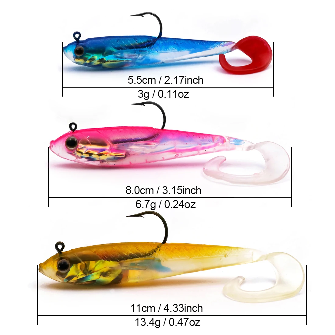 FishTrip Señuelo de vinilo cola nadadora – Aparejo para lubina - imagen 2