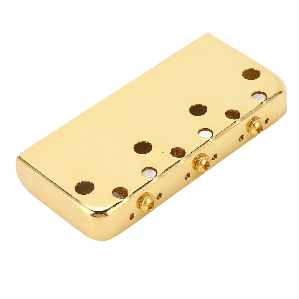 Puente de guitarra metálico fijo dorado vintage, diseño corto - imagen 3