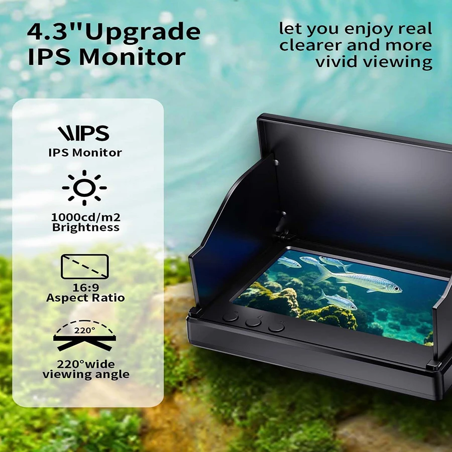 FOURQ localizador de peces portátil con sonda 4,3" LCD y visión nocturna - imagen 5