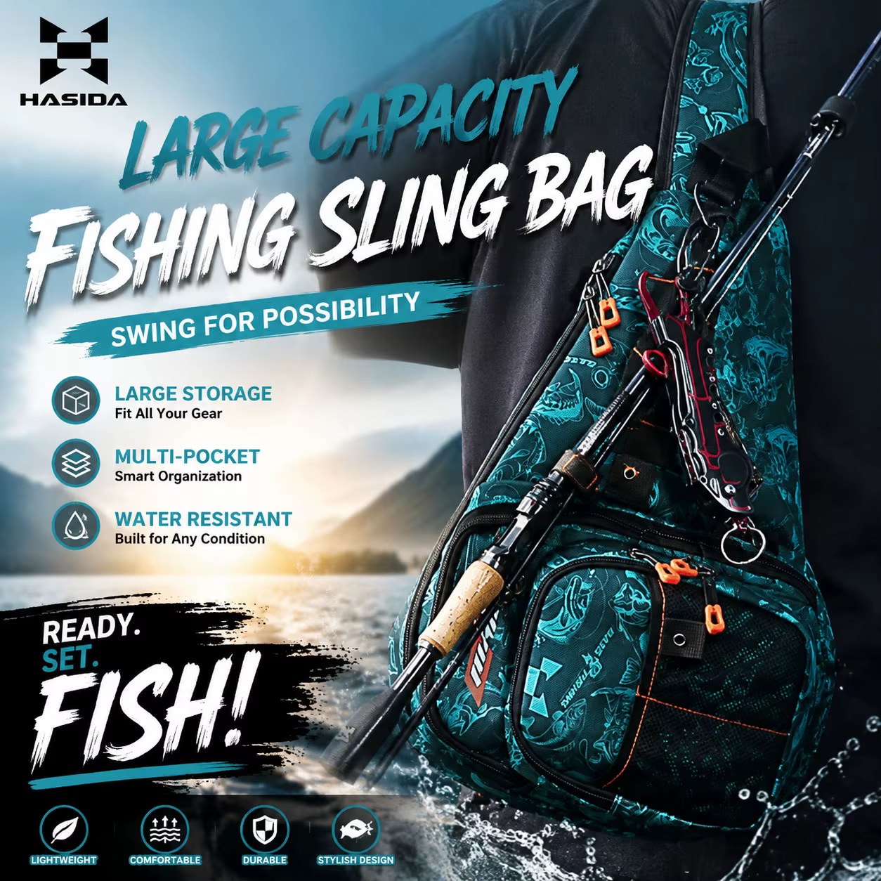 HISTAR Bolsa de pesca impermeable multifunción cintura y pecho