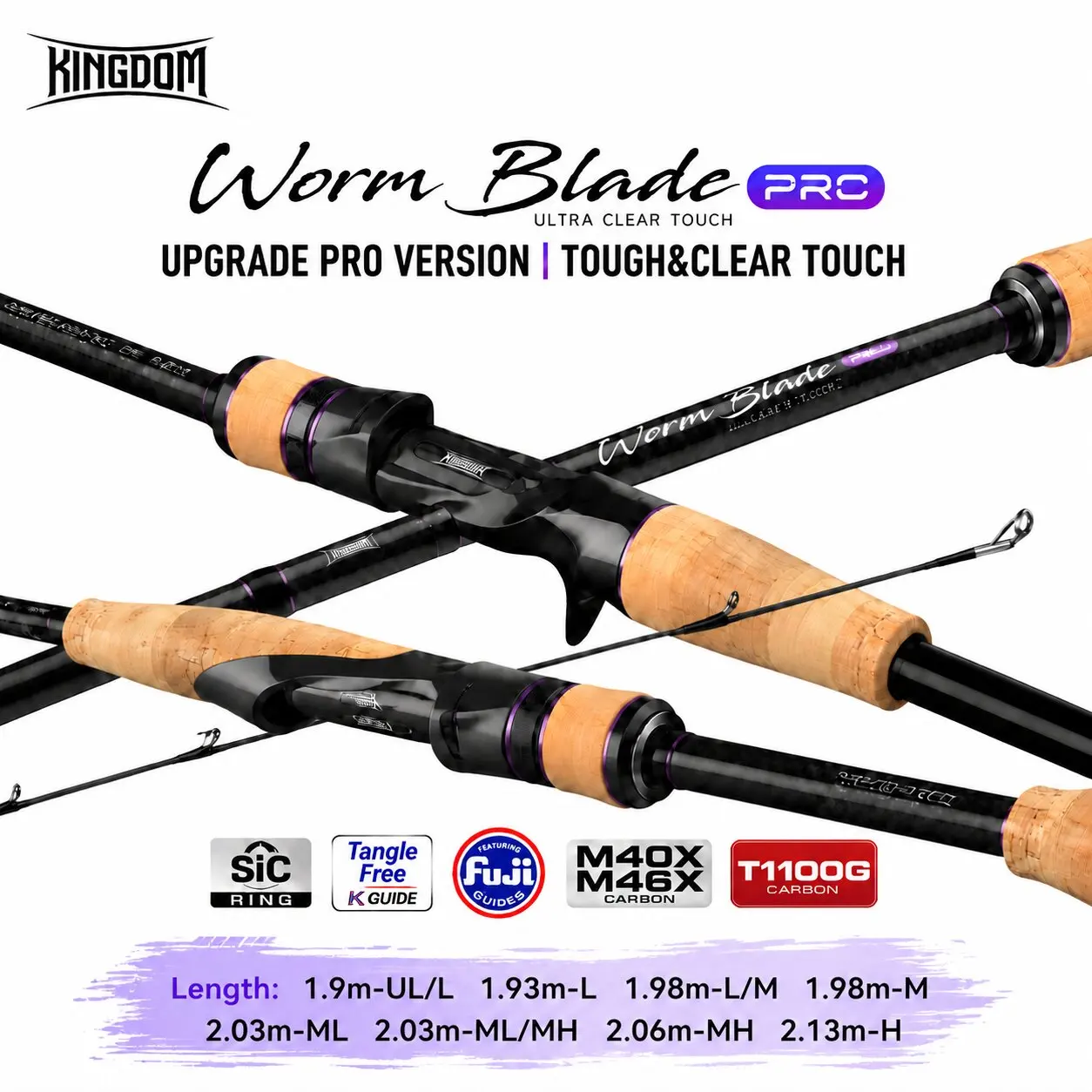 Caña Spinning Kingdom Worm Blade PRO ultraligera de carbono T1100G