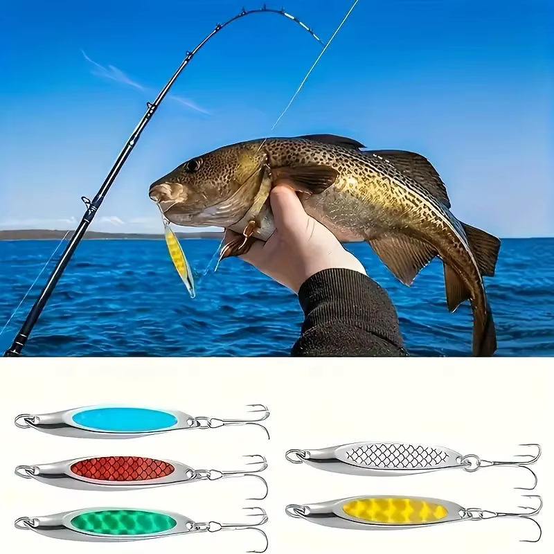 Cuchara de pesca plateada con efecto láser - Modelo Plata - imagen 4