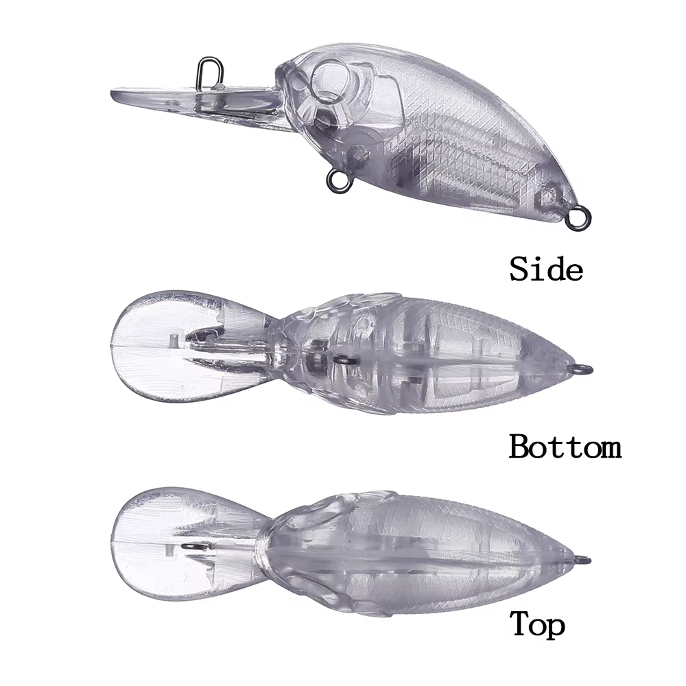 Chan'sHuang Mini Crankbait flotante - Cebo blanco sin pintar - imagen 5