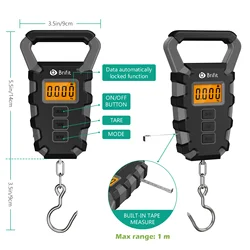 Báscula de pesca digital 50kg – Regla integrada y portátil