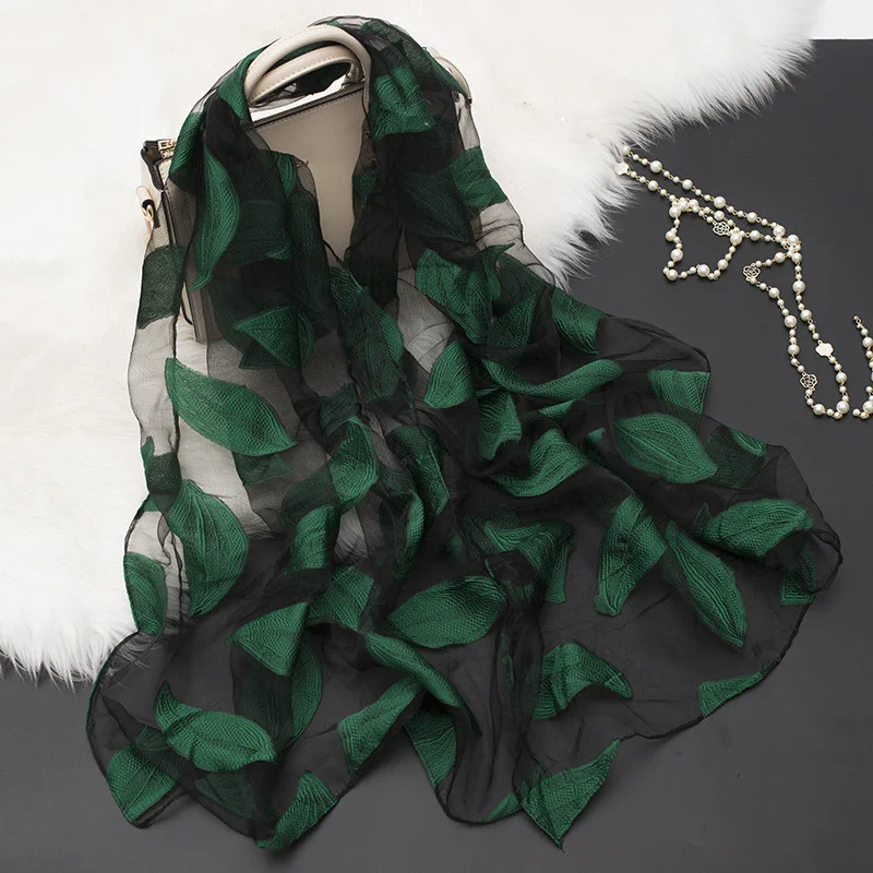 Bufanda de seda larga para mujer – Hijab elegante Otoño/Invierno - imagen 4