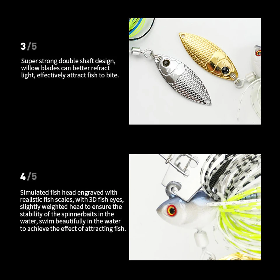 WALK FISH Wobbler señuelo giratorio Jighead sin enredos – lubina - imagen 2