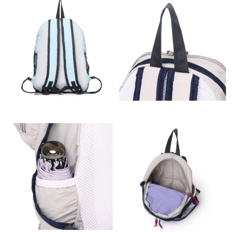 Mochila ligera con correa elástica frontal