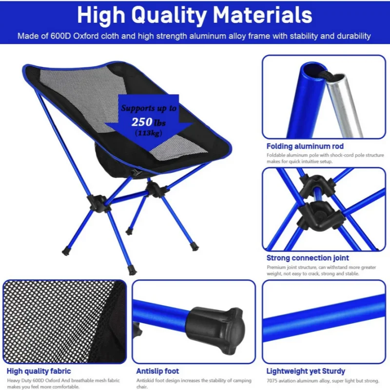 Silla de pesca plegable – Alta resistencia para camping - imagen 4