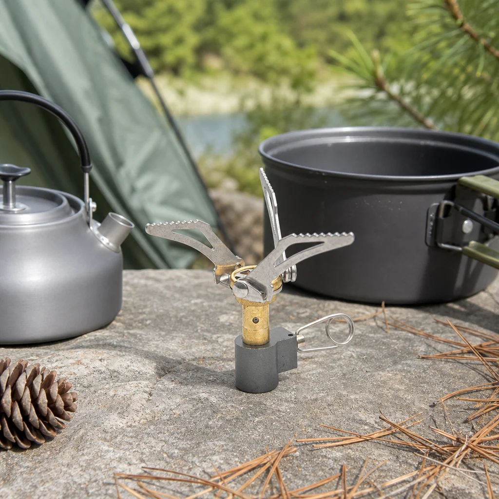 Estufa de camping portátil de aleación de aluminio a prueba de viento