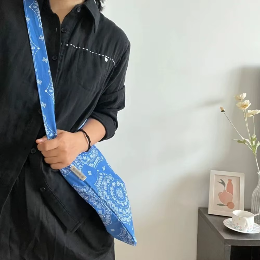 Bandolera Floral en Algodón Azul – Estilo Coreano para Jóvenes - imagen 4