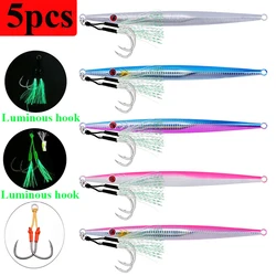 Jig metálico luminoso Slow Sinking – Largo lance para pesca en mar