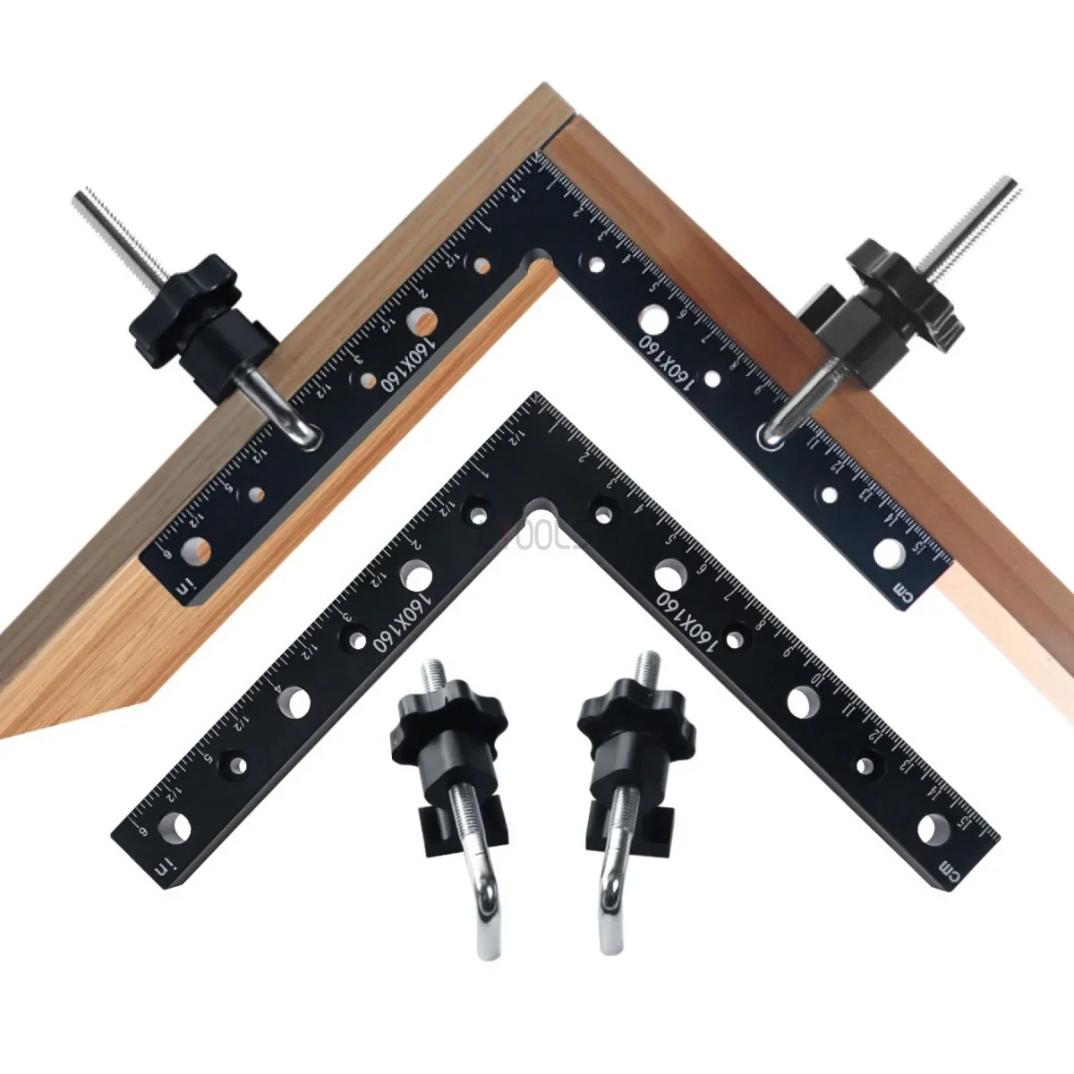 Sujetaesquinas de ángulo recto ajustable de aluminio con G-clamp - imagen 2