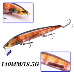 Cebo flotante para lubina con anzuelo triple Wobbler Swimbaits