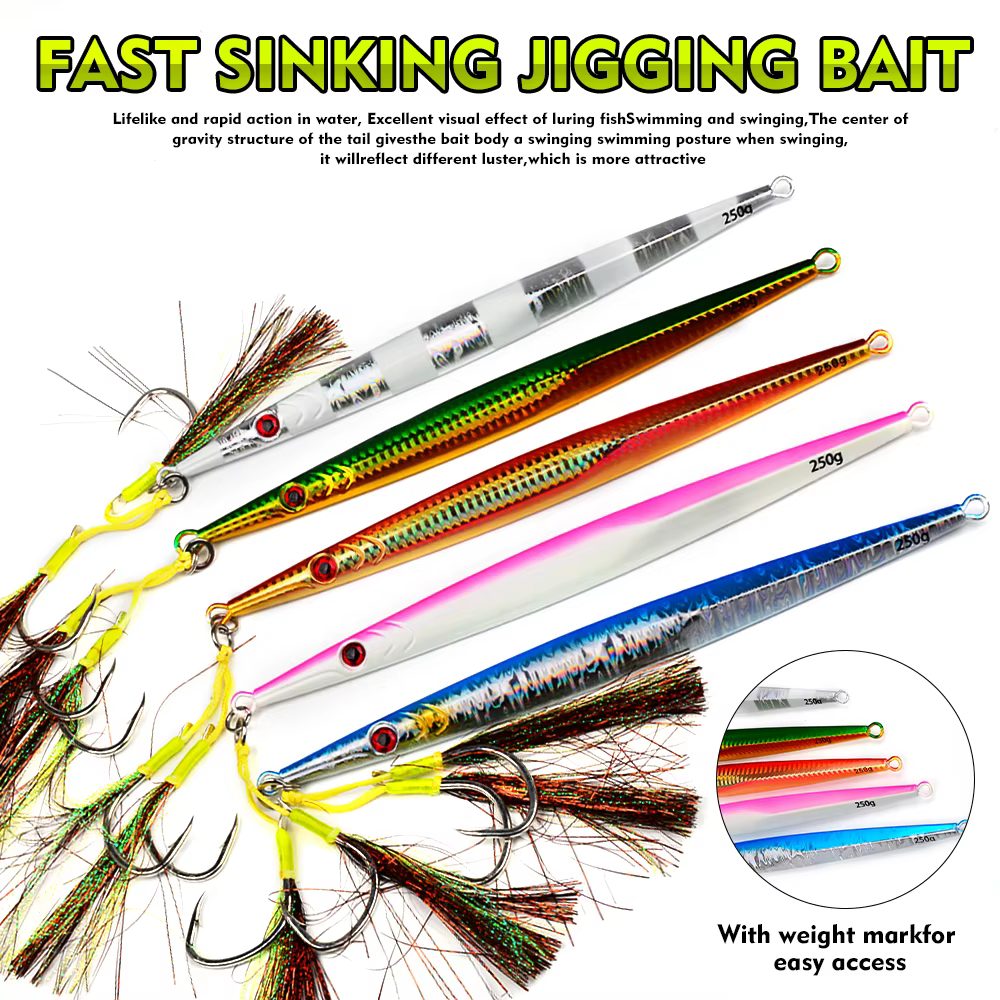 PROBEROS Señuelo metálico luminoso de hundimiento rápido para jigging - imagen 5