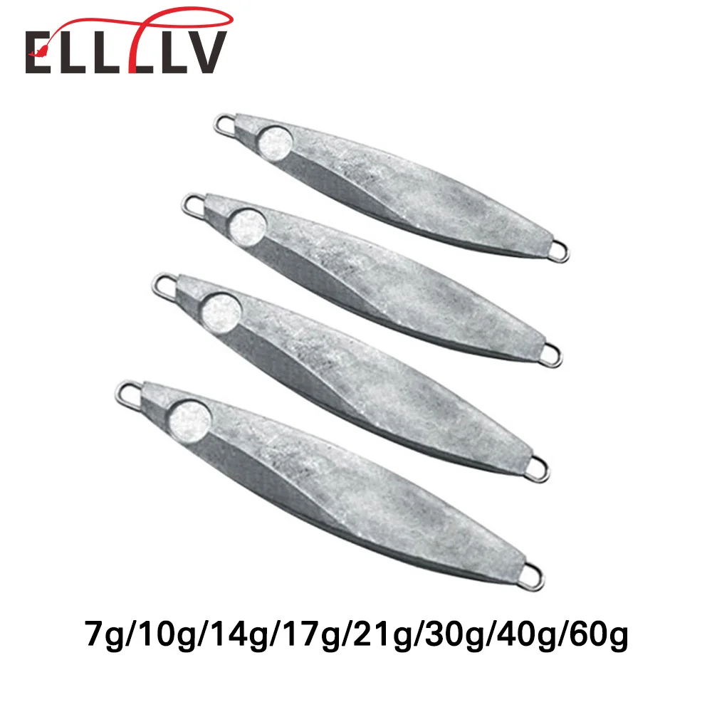 Elllv Cebo Metal Blanco Duro Sin Pintar para Lubina y Trucha