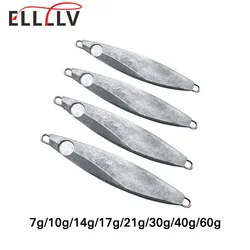 Elllv Cebo Metal Blanco Duro Sin Pintar para Lubina y Trucha