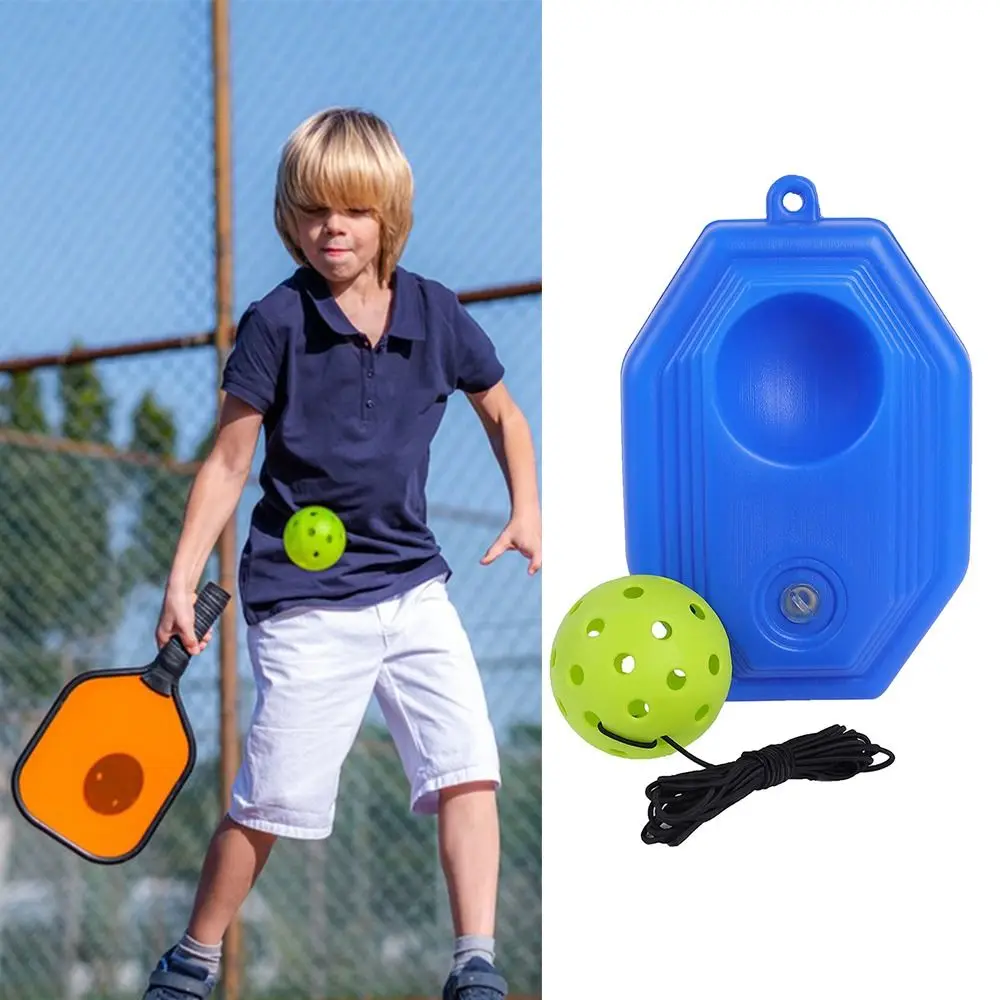 Entrenador de pickleball azul octogonal con 40 agujeros
