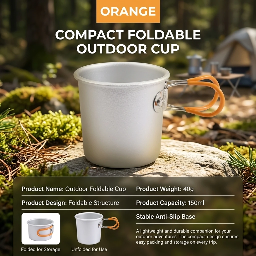 Taza plegable de aluminio con doble pared aislante – verde - imagen 3