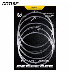 Goture líder de mosca cónico nailon transparente 0X-7X