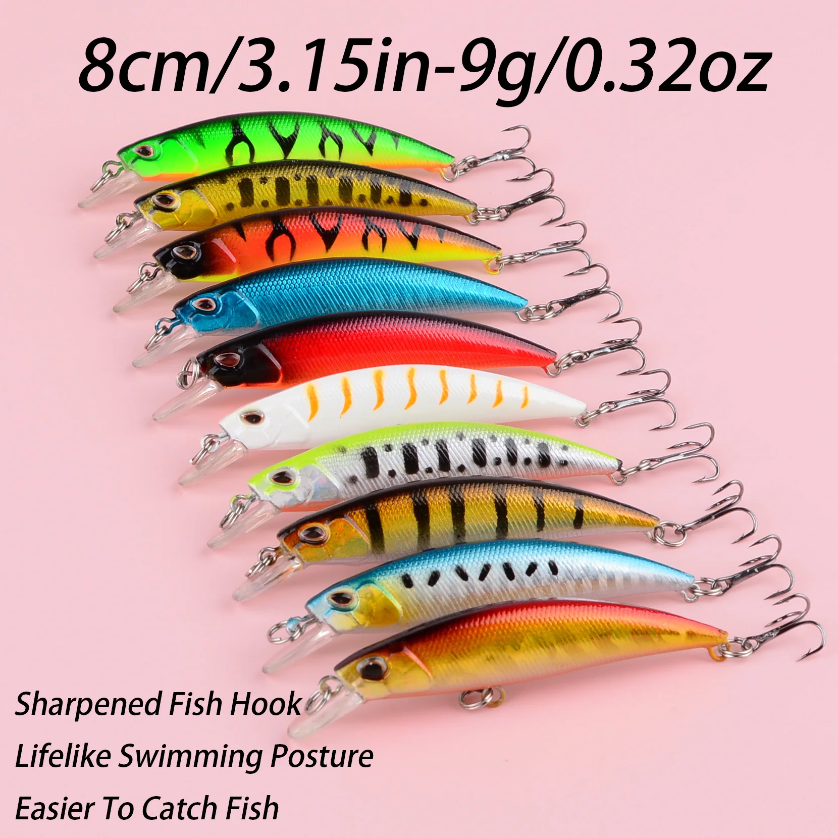 Señuelo Minnow de cebo duro modelo popular – Para diferentes profundidades - imagen 3