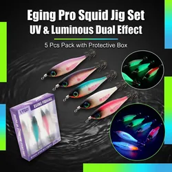 Señuelos UV luminosos horizontales para calamar y camarón sonajero