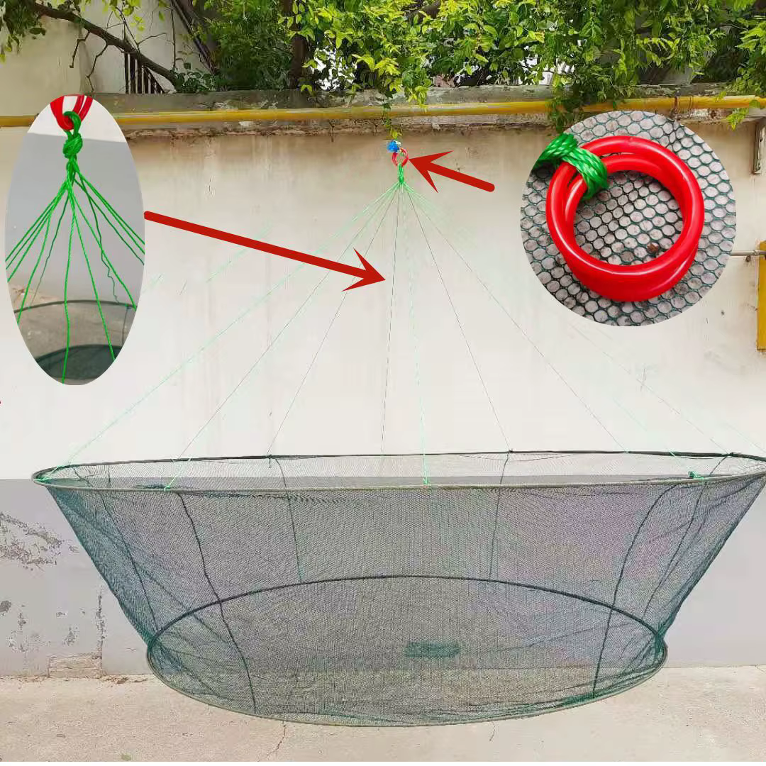 Opciones de tamaño disponibles para red de pesca plegable
