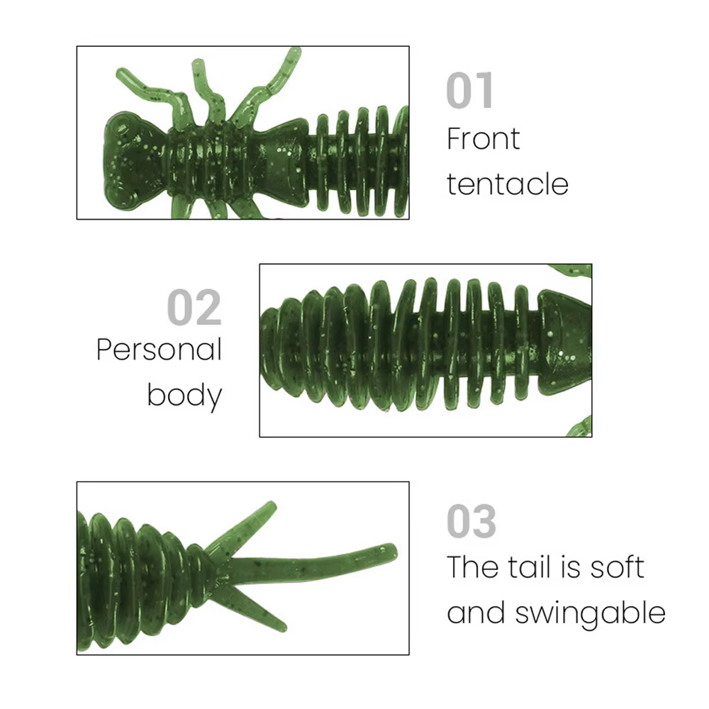 DNDYUJU – Señuelo blando larva 55mm 1,4g para jigging - imagen 5