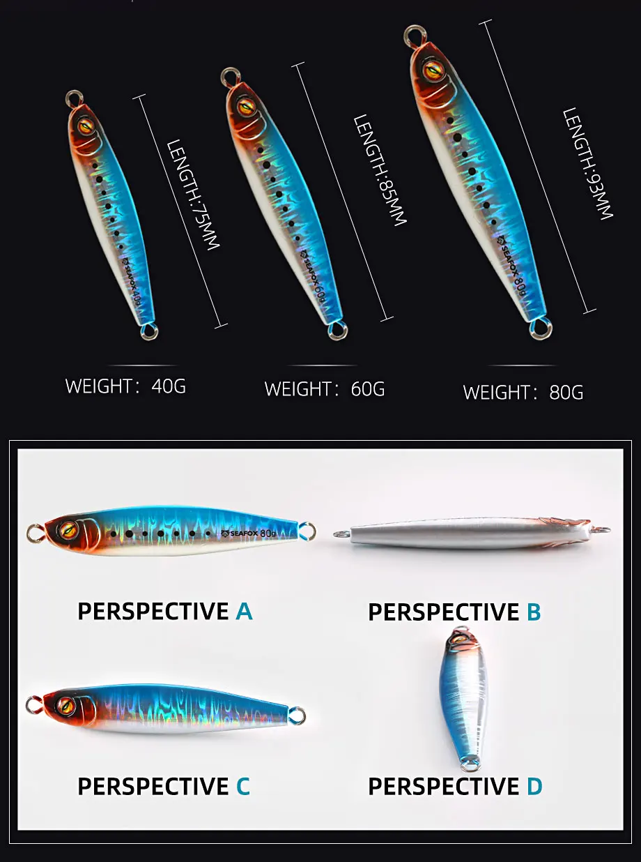 Señuelo metálico Seafox para pesca de lubina