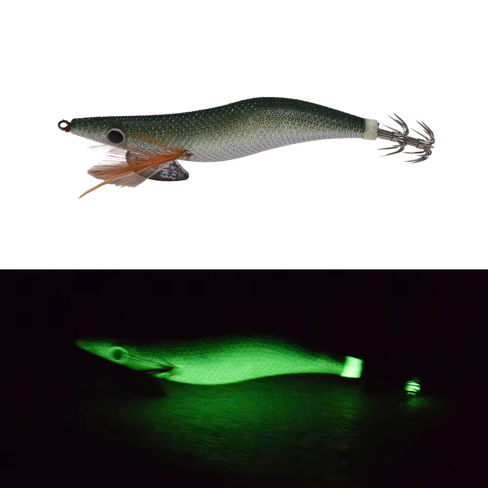Señuelo de camarón luminoso doble capa - pesca marina - imagen 3
