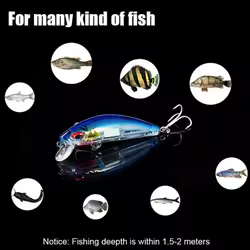 Cebo duro Minnow luminoso – Wobbler hundible ojos 3D para pesca nocturna