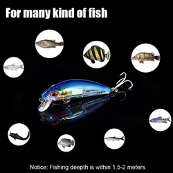 Cebo duro Minnow luminoso – Wobbler hundible ojos 3D para pesca nocturna